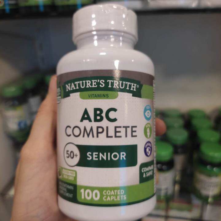 Nature's Truth Vitamins ABC Complete Senior 50+ 100 Coated Caplets Exp