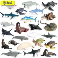 Sea Life สัตว์ Dolphin ปูฉลามเต่ารุ่นตัวเลขการกระทำ Ocean Marine Aquarium Miniature ความรู้ความเข้าใจการศึกษาของเล่นสำหรับเด็ก