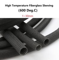 1~30mm Black 600 Deg.C High Temperature Braided Soft Fiberglass Sleeving Tube Chemical Glass Fiber Wire Casing Insulated Pipe Protect  600 องศา.C อุณหภูมิสูงถักซอฟท์ไฟเบอร์กลาสปลอกหุ้มหลอดเคมีใยแก้วลวดปลอกฉนวนท่อปกป้อง