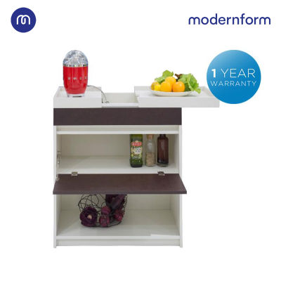 Modernform ไซด์บอร์ด Modernform รุ่น SIDEBOARD B มาพร้อมฟังก์ชั่นใช้งานหลากหลาย  ท็อปด้านบนเลื่อนออกได้ 1 ด้าน ภายในมีปลั๊กขนาด 2 เต้าเสียบ เหมาะกับห้องครัวขนาดเล็กหรือปานกลาง รับประกัน 1 ปี