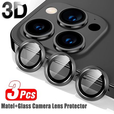 3Pcs Camera Lens Protector for IPhone 14 Pro Max Metal Ring Protective Glass for IPhone 11 12 13 Pro Max Mini Camera Lens Glass