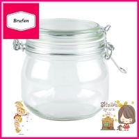 ขวดโหลแก้วกลมฝาสปริง 0.6ลิตร สีใสGLASS CANISTER ROUND 0.6L CLEAR **ราคาดีที่สุด**