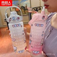 Good-looking Water Botol Gradient Color Super Large Capacity Sports the Water Bottle of Jug Portable Fitness Straw Sports 1.5L or 2L Bottle