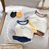 Childrens Cotton Baby Sets Letter Print Casual Sports Boy T-shirt + Shorts Clothing Sets Toddler Unisex Leisure Shorts Sets