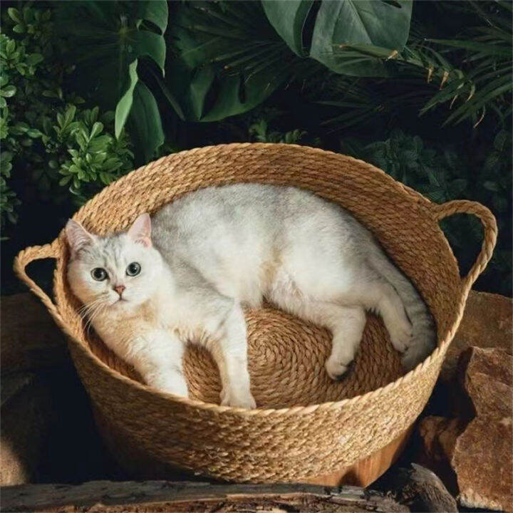 cat-gog-bed-rattan-four-season-cat-bed-summer-cool-nest-cat-supplies-cattail-house-nest-cama-de-mimbre-para-mascotas