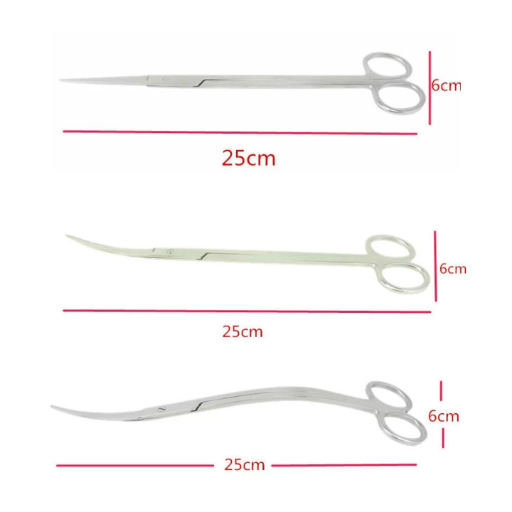 aquascape-tool-กรรไกรตัดแต่งต้นไม้ในน้ำ-ชุดคิตรดน้ำแบบยาวทำจากเหล็กสำหรับตัดหญ้าตู้ปลาถังมีตัวตัดสเตนเลส