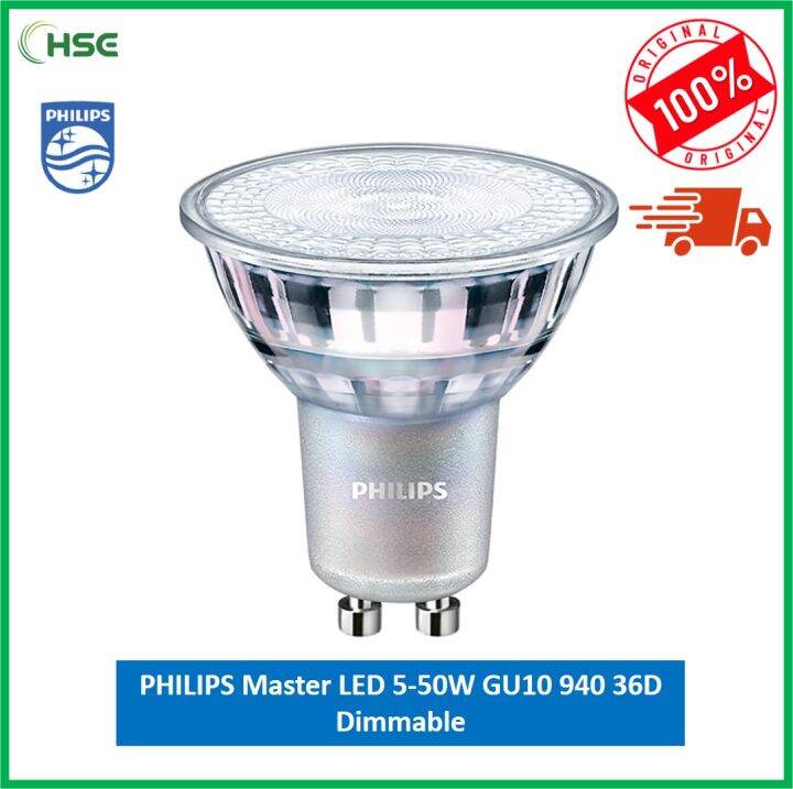 Philips Master Led 5 50w Dimmable Gu10 36d 940 Cool White Hse Lazada