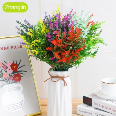 35cm 1piece artificial flower tip leaves Wheat Ear bouquet Home vase Outdoor UV protection decoration purple fake plant lavender