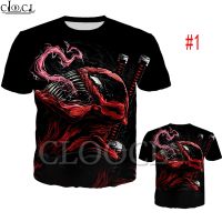 CLOOCL Venom 3D พิมพ์เสื้อยืดผู้ชายคอกลมขนาดใหญ่หลวมเสื้อแขนสั้นผู้ชายเสื้อยืด Singlets