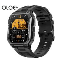 OLOEY Smart Watch Bluetooth Call 1.9 นิ้วหน้าจอขนาดใหญ่อัตราการเต้นของหัวใจกีฬาการตรวจสอบสุขภาพผู้ชายติดตามการออกกําลังกาย Smartwatch