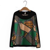 【มีไซส์ใหญ่】Plus Size XL-4XL Womens Long Sleeved Casual Printed Shirts Oversized A-line Female Tops