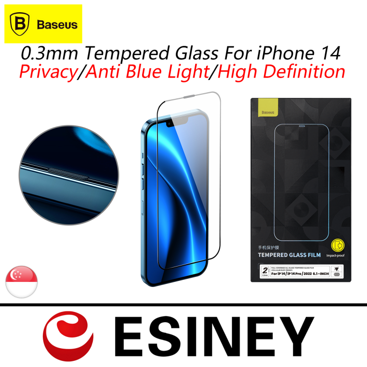 Baseus 0.3mm Crystal HD Tempered Glass for iPhone 15 14 13 12 Pro