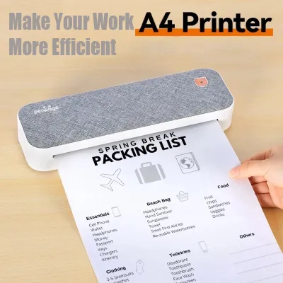 เครื่องพิมพ์ A4ไร้สายแบบต่อเนื่องรูปภาพสัญญาหน้าเว็บ PDF 4สีเครื่องพิมพ์พกพาสะดวกกระดาษระบายความร้อนไม่จำเป็นต้องใช้หมึกหรือโทนเนอร์