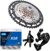 10 Speed MTB Groupset KMC โซ่ X10 10 Speed 11-50T Cassette 1X10 Speed Derailleur ด้านหลัง &amp; Shifter