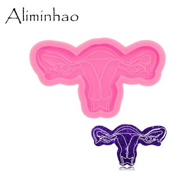 【YF】 DY1639 Shiny 1.5in Sockets Resin Uterus Mold for Phone Stand Grip Top Silicone Molds Epoxy Badge Reel Chocolate