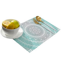 M Andala ดอกไม้สีฟ้า Placemat สำหรับโต๊ะรับประทานอาหารบนโต๊ะอาหารเสื่อ46ชิ้นครัวจานเสื่อ Pad เคาน์เตอร์ด้านบนเสื่อตกแต่งบ้าน