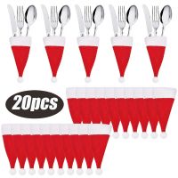 【CC】▲  Decoration Tableware Holder Hat Fork Cutlery Xmas Ornament Navidad New Year