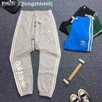 ☜❉ Adidas Outlets Clover Sports Pants Mens Summer Thin Section Breathable Casual Pants Loose Beam Feet Printed Womens Pants