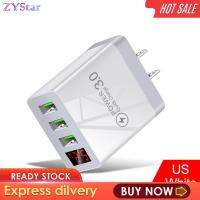 ZYStar อะแดปเตอร์ USB หัวชาร์จที่ชาร์จความเร็วสูงหน้าจอดิจิตอล3USB แบบพกพาอุปกรณ์ชาร์จโทรศัพท์ในรถยนต์สำหรับแล็ปท็อปสมาร์ทโฟนชาร์จขณะเดินทาง