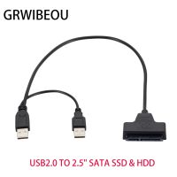 【Free-delivery】 The Power Hub USB 2.0ถึง2.5นิ้ว HDD 7 + 15pin SATA ฮาร์ดไดรฟ์เคเบิ้ลอะแดปเตอร์สำหรับ SATA SSD &amp; HDD