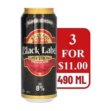Kalyani Black Label Super Strong Premium Indian Beer Can, 490 ml x 24 Cans