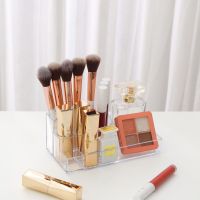 Cosmetics storage box table top dust proof transparent storage box lipstick perfume Makeup brush storage box