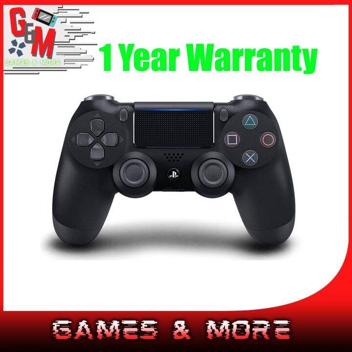 PS4 Original DualShock 4 Wireless Controller (Jet Black) (1 Year