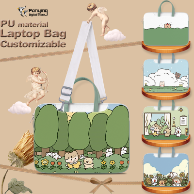 TOP☆PU Laptop Bag Carrying Case Cute Cartoon Shockproof Bag 12 13 14 15 16 17 Inch for Macbook HP Dell Asus Acer Lenovo HUAWEI Handbag Laptop Backpack