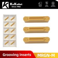 KaKarot 10pcs Carbide Insert Steel MRGN300 M MRGN200 MRGN300 MRGN400 MRGN500 M Slot Grooving YT6020 เครื่องตัด CNC กลึง