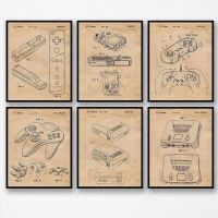 ♚✶ Vintage Nintendo สิทธิบัตรโปสเตอร์พิมพ์ Wall Art Decor ของขวัญสำหรับ Home O f fice ภาพยนตร์พัดลมบทคัดย่อ Wall Art ภาพตกแต่งบ้าน