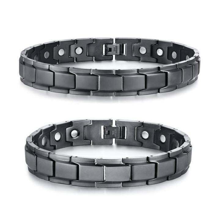 Men women bio healthy titanium steel magnetic therapy energy on sale bracelet