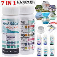 7/6/5/4 In 1 Multipurpose Chlorine PH Test Strips 50/100 pcs SPA Swimming Pool Water Tester Paper Residual Chlorine PH Value Test-Meqiao ke