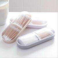 （QIQI tool）  NewTravel สองตารางฝุ่น ProofBox ผู้ถือผ้าฝ้ายใส Swabs StickMakeup Organizer กรณี