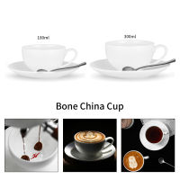 MHW-3ER Bone-china Coffee Cup with Espresso Spoon &amp; Saucer Set for for Cappuccino Tea Latte Art Mugs Home Barista Accessorie