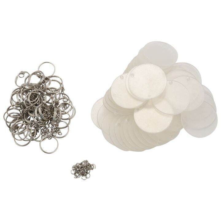 150-pcs-2-inches-acrylic-transparent-discs-and-key-chains-set-clear-blank-acrylic-discs-round-keychain-for-diy-projects