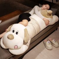 【CW】60-110CM Giant Cute Plush Toy Big Sleeping Dog Stuffed Puppy Stripes Dog Soft Animal Toy Cartoon Pillow Baby Girls Birthday Gift