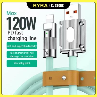 RYRA 1M USB Micro/Type C Cable 120W Fast Charging Silica Gel Cable For OPPO Samsung Xiaomi Redmi Huawei Android Phone USB Cable