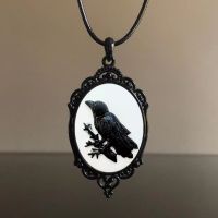 Raven Cameo Pendent Necklace Gothic Style Rope Chain Crow Choker Mystic Witch Jewelry Gift Accessories 【hot】xfl359 ！