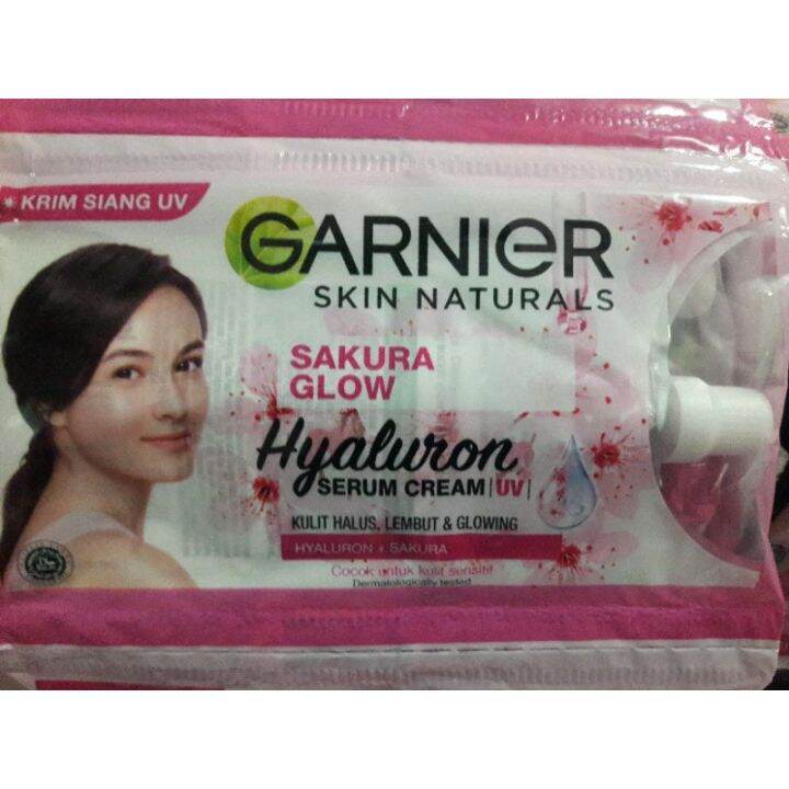Garnier Skin Serum Cream Sakura Glow Bright Complete Sachet 7ml