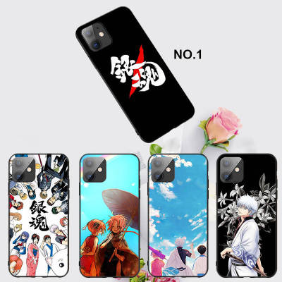 Casing หรับ iPhone 14 13 11 Pro Max 11 Mini 8+ 8 Plus Gintama Anime Pattern Phone เคสโทรศัพท์ อ่อนนุ่ม TPU Shockproof Black ปก