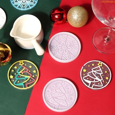 blg Christmas Tree Cup Mat Silicone Mold Snowflake Coaster Epoxy Resin Mold Jewelry Tool Mold for DIY Home Table Decorat 【JULY】