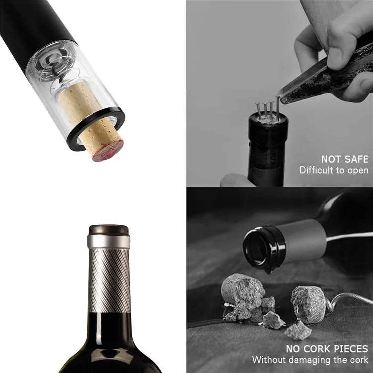 LMETJMA Electric Wine Opener Automatic Electric Wine Bottle Corkscrew  Opener with Foil Cutter Wine Bottle Opener Kit KC0317