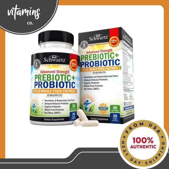 BioSchwartz Prebiotic and Probiotic Plus Whole Food Enzymes (30