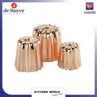 de Buyer 6820.35N Tinned Caneles Copper Bordelais Fluted Mould D.35 D.45 D.55