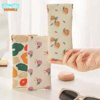 FARRELL ซองใส่แว่นตา sunglasses case ซองใส่แว่นพกพา ถุงเก็บแว่นตา แบบพกพาได้ พิมพ์ลายพีช กันน้ำกันน้ำได้ ฝาปิดป้องกันแว่นตา ปิดอัตโนมัติปิด สำหรับผู้หญิง กล่องแว่นตาหนัง ที่ใส่แว่นสายตา กล่องป้องกันแว่นตา กระเป๋าใส่แว่นกันแดด