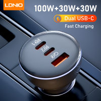 LDNIO 160W 3 In 1ในรถชาร์จโทรศัพท์เร็ว QC3.0ที่ชาร์จแบตในรถคู่ PD Type C พลังงานสูง3พอร์ต C102ที่ชาร์จแบตในรถโทรศัพท์