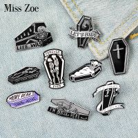 Lets Hide Enamel Pin Badge Custom Stay Coffin Brooches Lapel Jeans Dark Jewelry