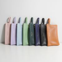 ∈┅ Coins Key Bag PU Leather Solid Color Coin Purse Cosmetic Bag Organizer Storage Bag Data Cable Package Envelope Bag Soft INS