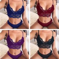 Fashion Breathable Lingerie Set Women Push Up Bra Underwear Lace Floral Bustier Bra Panty Set