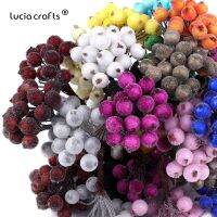 【cw】 1 bunch (20pcs 40head) Artificial Fruit DoubleBerries Stamen FakeForHome WeddingScrapbooking Decor 【hot】
